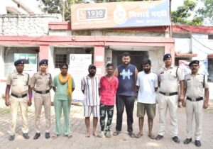 भिलाई में हेरोइन चिट्ठा बेचने वाले 5 आरोपी गिरफ्तार